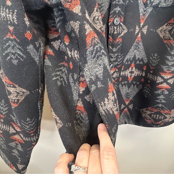 Jachs Mens L Black Gray Aztec Pattern Jacket Southwestern Ranch Cowboy Cabin - Picture 12 of 15